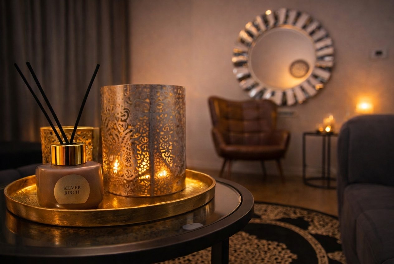 Ameliya Massagestudio Berlin-Wilmersdorf - Behandlungsraum mit goldener Laterne und Kerzenlicht